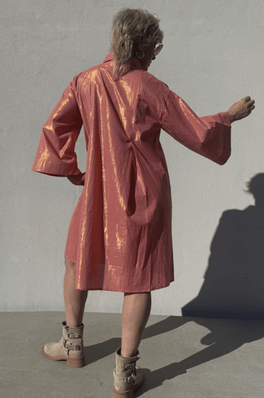PRE ORDER Gaspar Bombay dress | Festkjole i pink guldlook I Dresslab