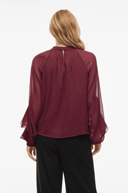 VILA Vibinna top | Chiffon top i bordeaux