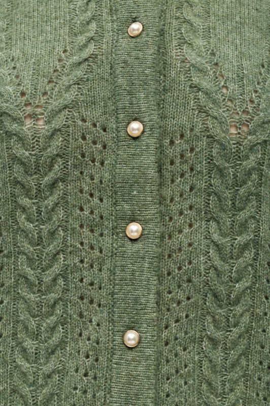 Object Flora knit I Cardigan i flot grøn