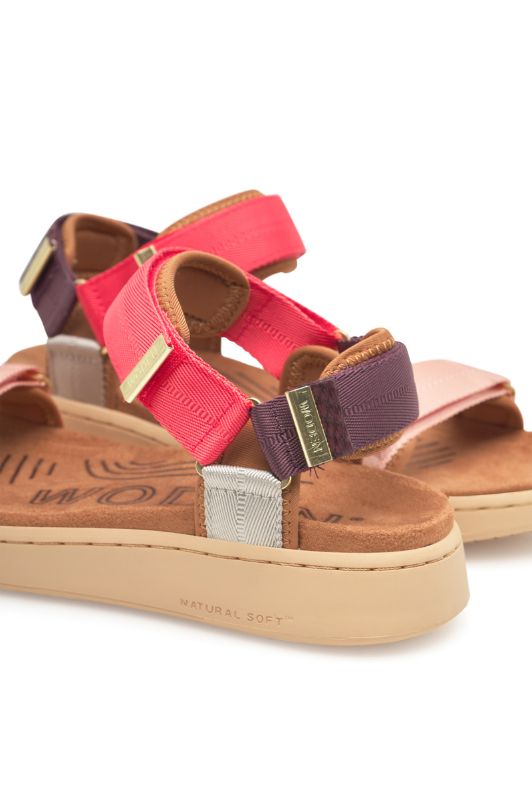 Woden Line sandal | Damesandal flame multi I Dresslab