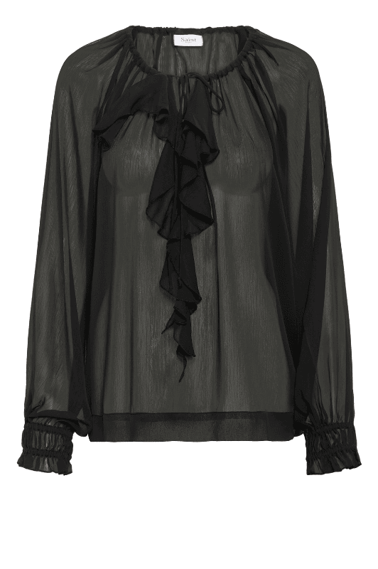 Saint Tropez Lazie bluse I Sort chiffontop