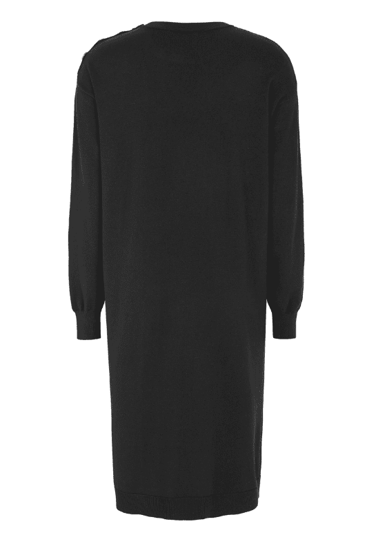 Soft Rebels Epira Dress | Strikkjole med knapper på skulderen I Sort