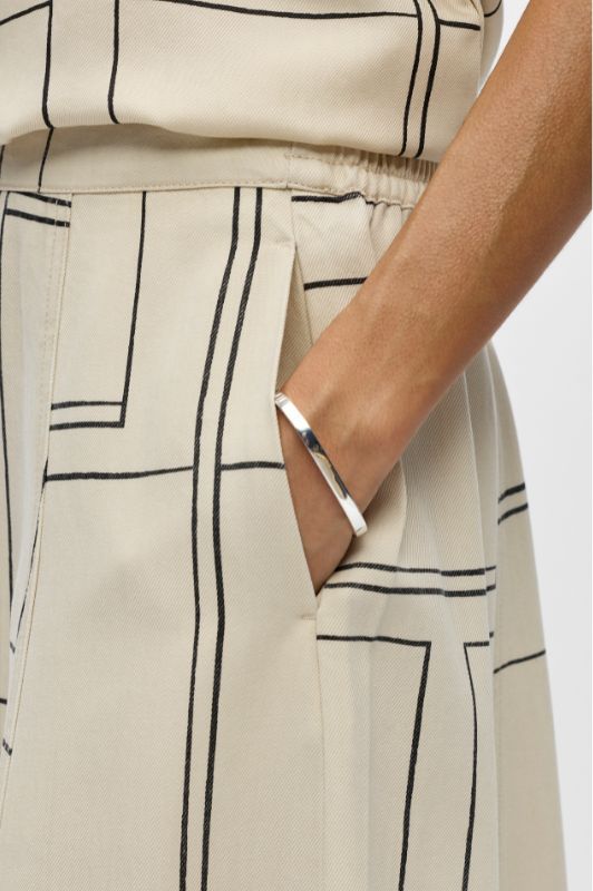 Object Frame skirt I Creme denim nederdel med print I Dresslab