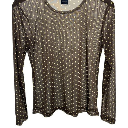 Luxzuz Sigdotti t-shirt I Meshbluse i brun