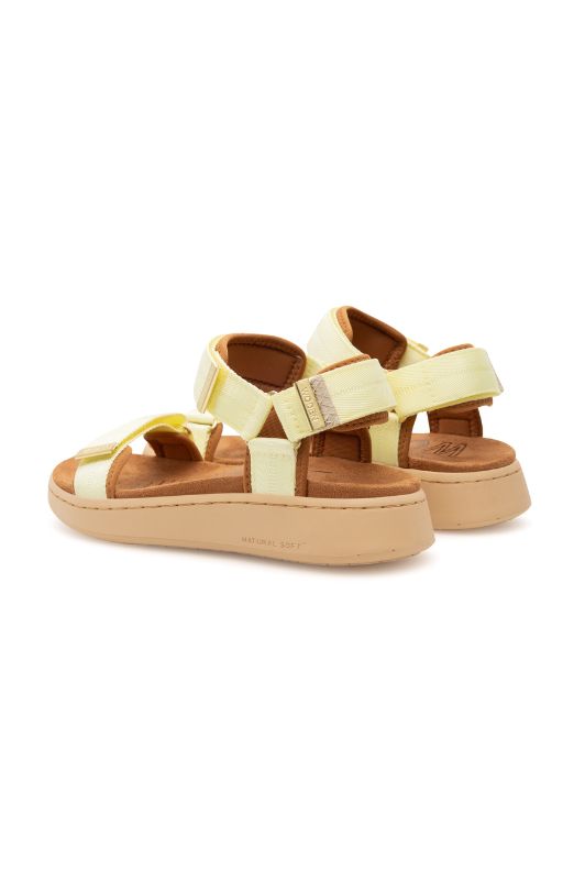 Woden Line sandal | Damesandal i lysegul I Natural Soft sål
