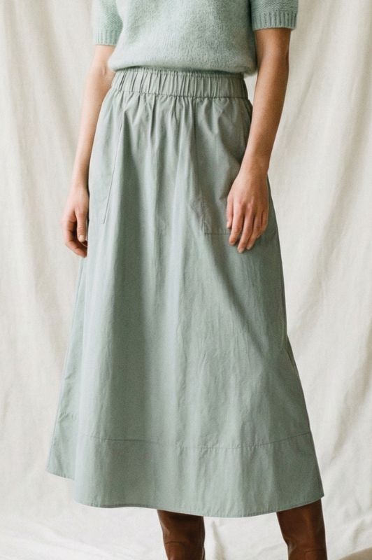 La Rouge Vilma skirt | Poplin nederdel faded green