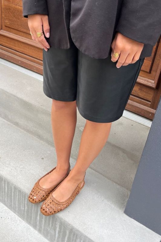 Copenhagen Shoes As the Sea  | Flet slingback i cognacfarvet skind