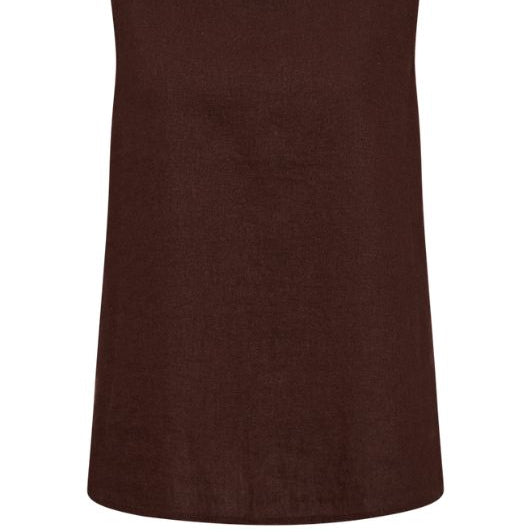 Freequent Lava top | Feminin hørbluse uden ærmer i mørkebrun I Dresslab