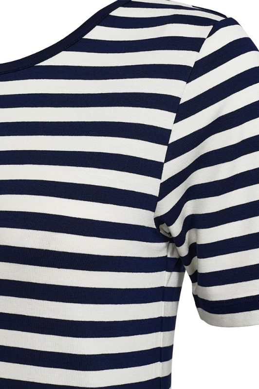 Freequent Liana t-shirt I Strib navy hvid