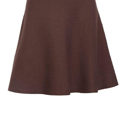 Object Reynard A-shape skirt I Striknederdel i mørkebrun