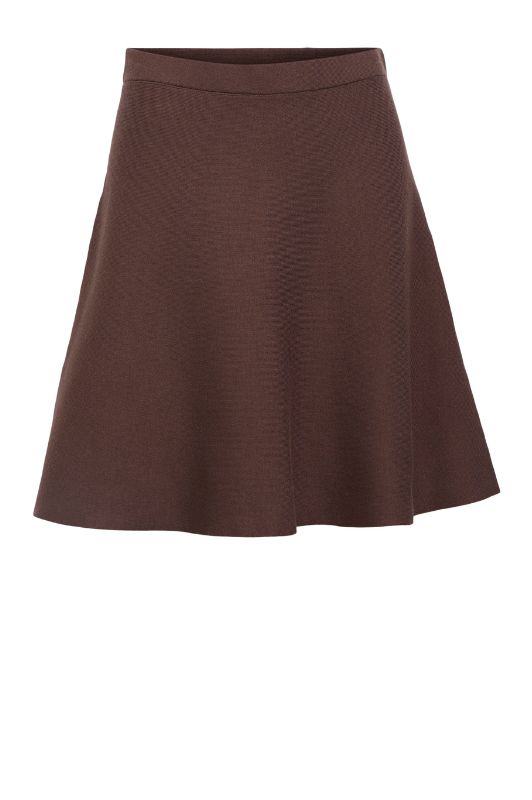Object Reynard A-shape skirt I Striknederdel i mørkebrun