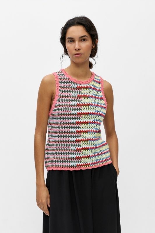 Object Miss strikket multifarvet vest I Dresslab
