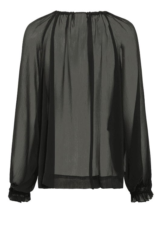 Saint Tropez Lazie bluse I Sort chiffontop
