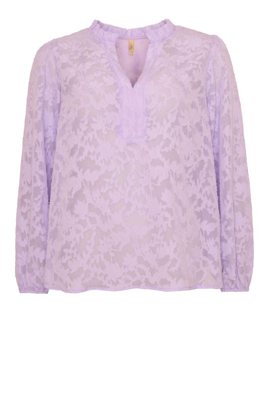 Ofelia Ida bluse I Fin burnout top i lyslilla I Dresslab