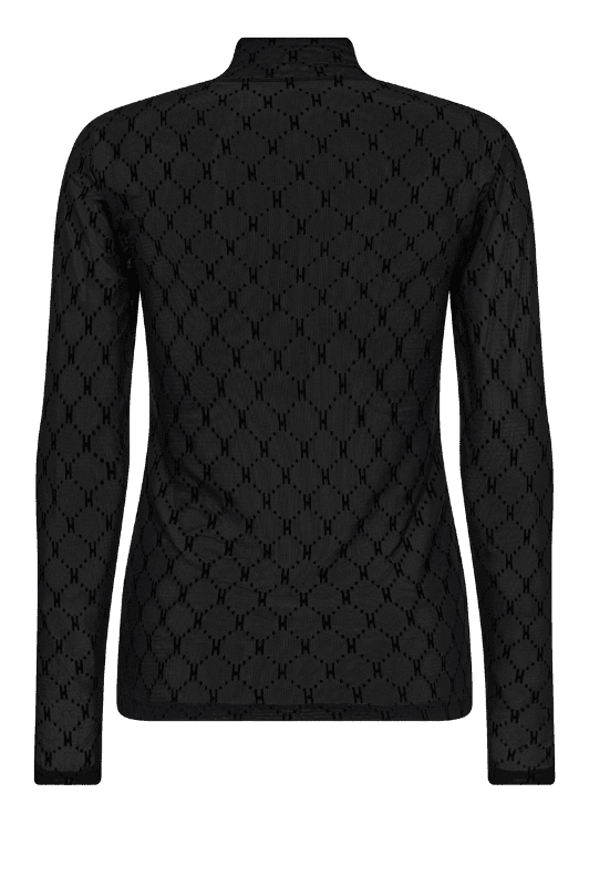 Hype the Detail logo meshbluse i sort med turtleneck