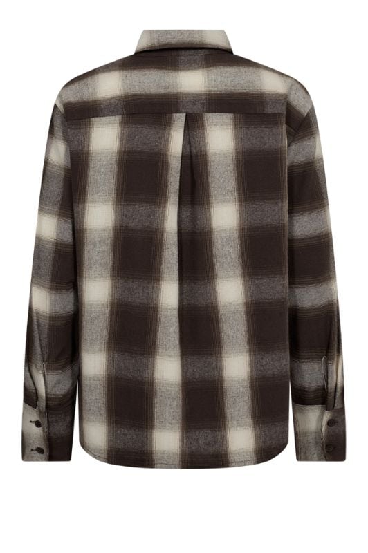 Freequent Erino shirt I Ternet brun bomuldsskjorte