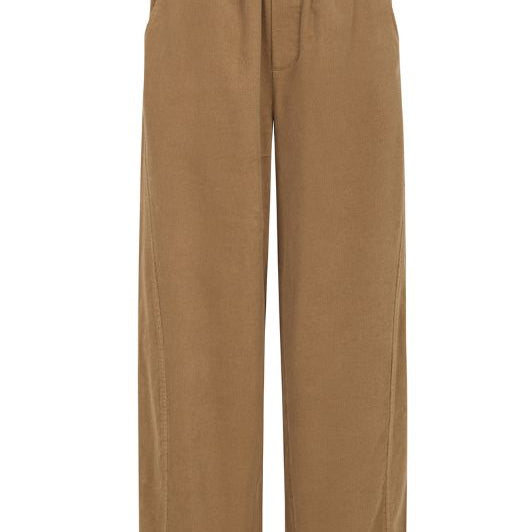 Tooday Dove barrel pants I Barrel bukser i sandfarvet fløjl