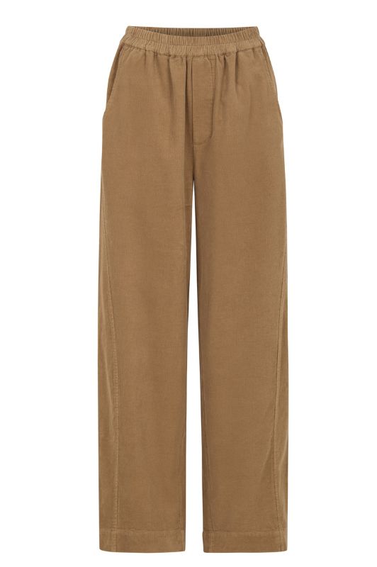 Tooday Dove barrel pants I Barrel bukser i sandfarvet fløjl