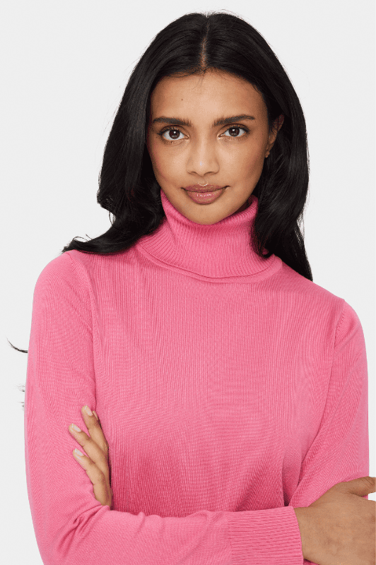 Saint Tropez Mila strik | Strikket rullekrave pullover I Pink