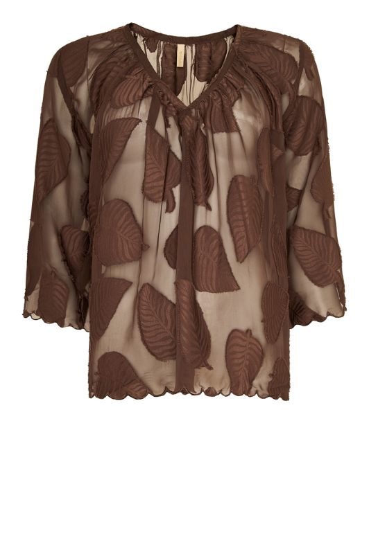 Ofelia Beate bluse | Den smukkeste bluse i brun burnout