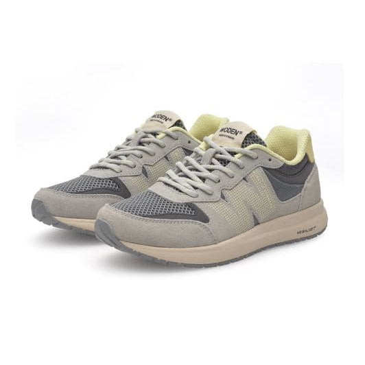 Woden Rigmor open mesh leather sneakers | Sea fog