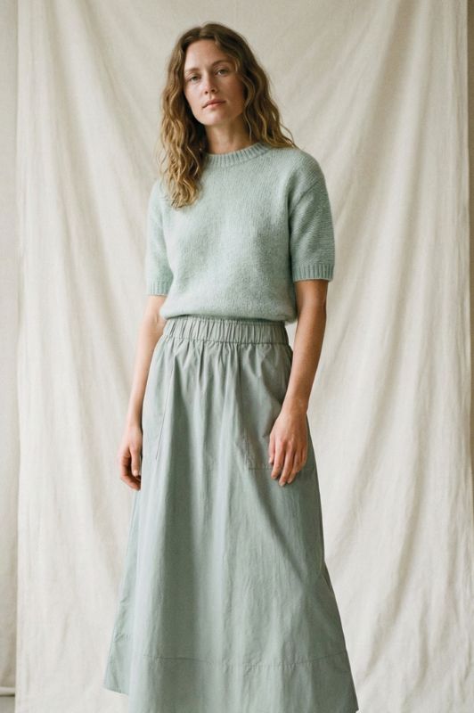 La Rouge Vilma skirt | Poplin nederdel faded green