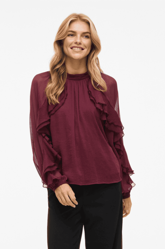 VILA Vibinna top | Chiffon top i bordeaux