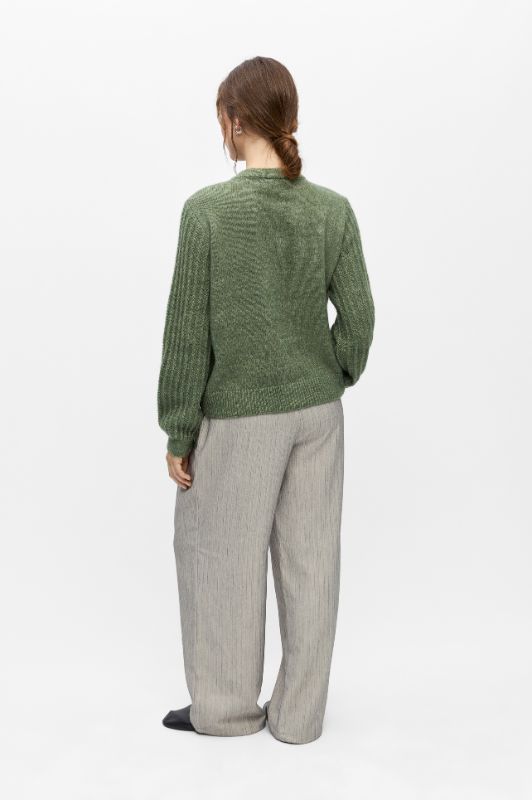 Object Flora knit I Cardigan i flot grøn