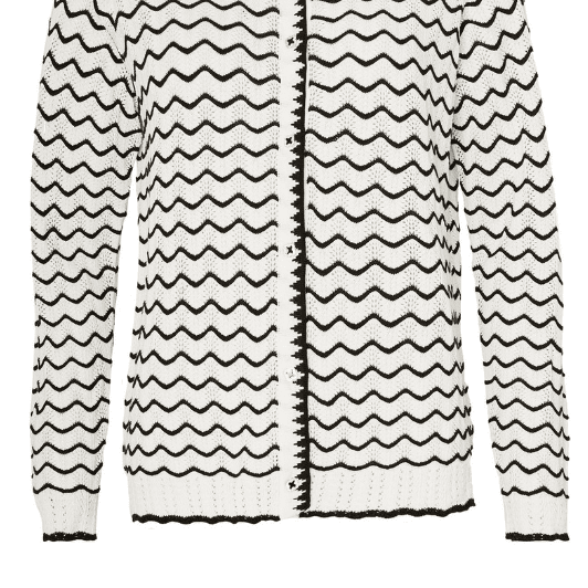 Ofelia Ritta cardigan | Blød stribet cardigan i råhvid
