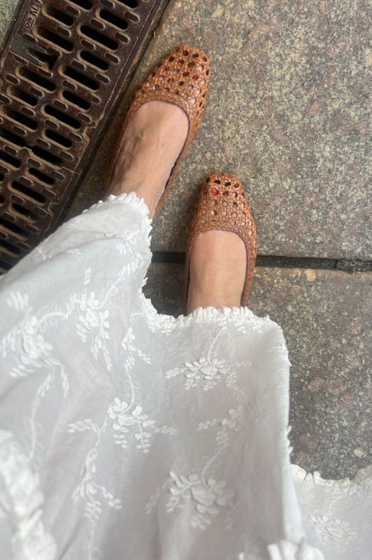 Copenhagen Shoes As the Sea  | Flet slingback i cognacfarvet skind