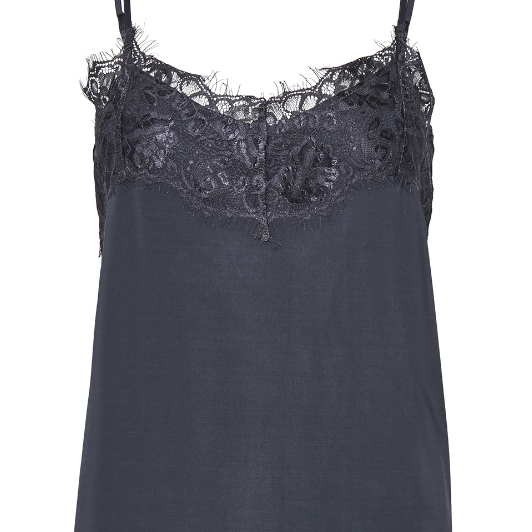Soaked in Luxury Clara singlet | Navy | Forførende top m/blondekant
