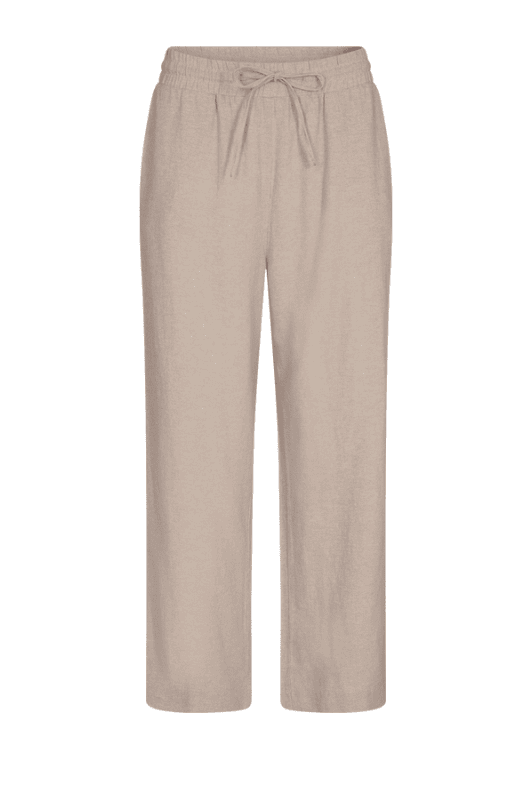Freequent Lava ankle pant | Sandfarvede ankelbukser i hør