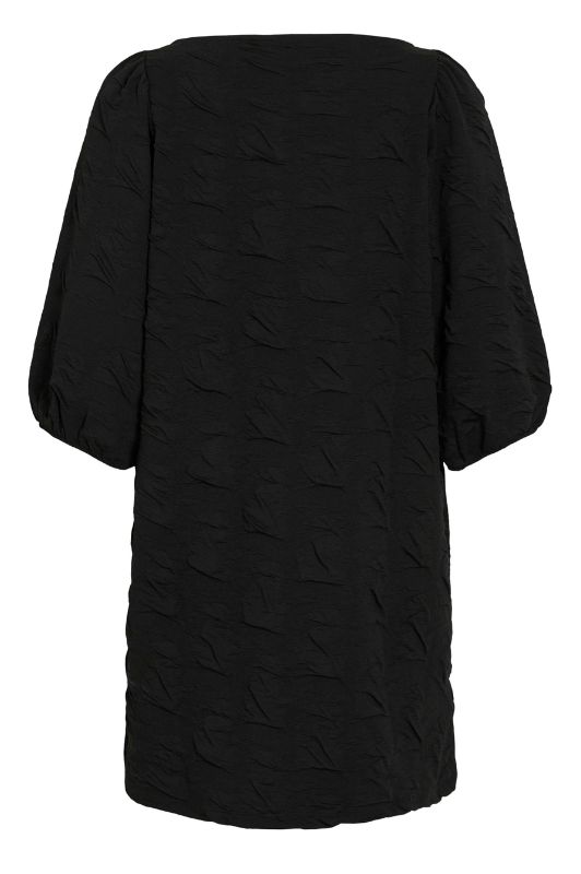 VILA Videvera Dress | Boatneck kjole i sort