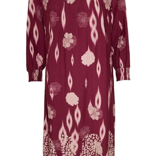 Ofelia Laura dress | Smuk kjole i bordeaux borderprint