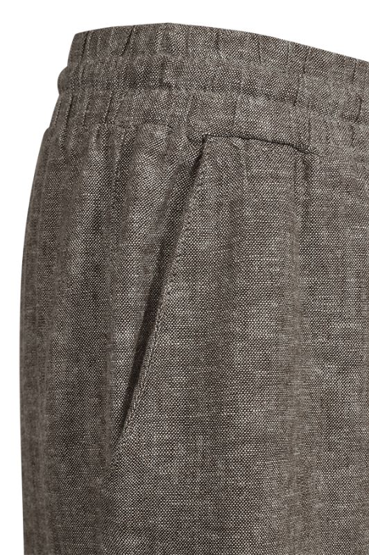 Freequent Lava ankle pant | Morel melange ankelbukser i hør I Dresslab