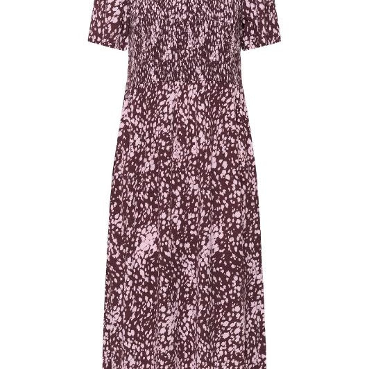Saint Tropez Malika dress I Sensommerkjole i flot bordeaux print