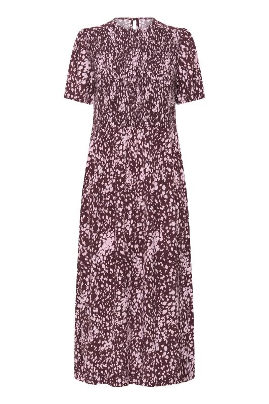 Saint Tropez Malika dress I Sensommerkjole i flot bordeaux print