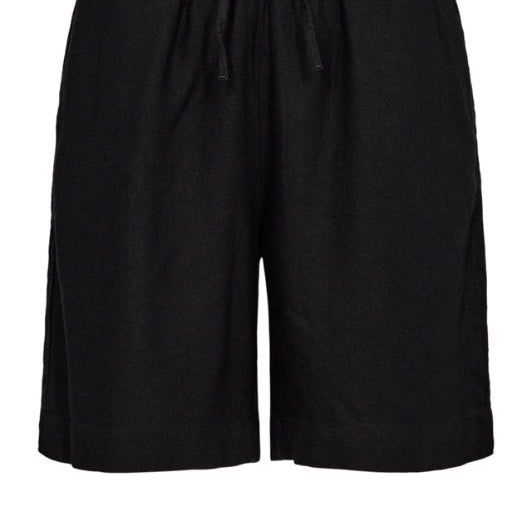 Freequent Shorts | Sorte hørshorts med lommer I Dresslab