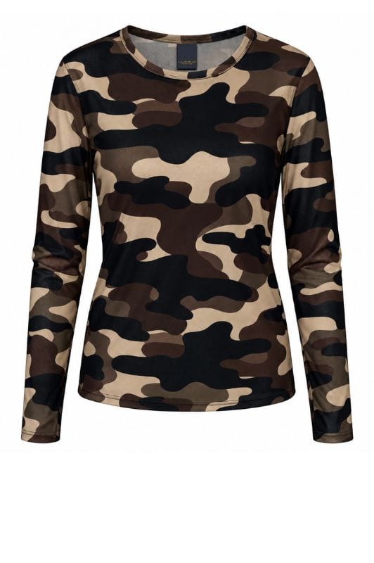 Luxzuz Camoflage mesh t-shirt I Mørkebrun camoprint