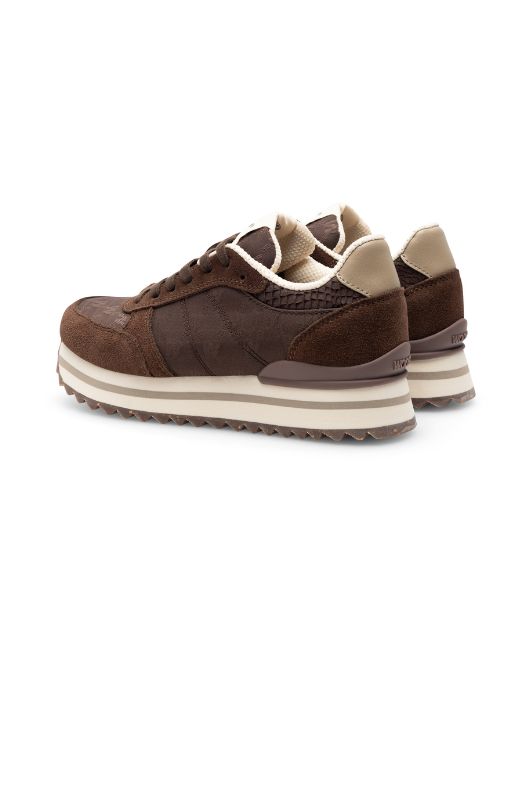 Woden Ronja plateau heritage sneakers | Chocolate