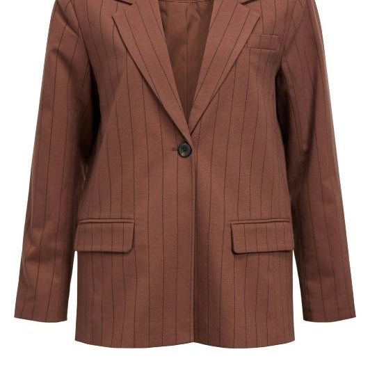 Object LO Lisa blazer i brun pinstripe