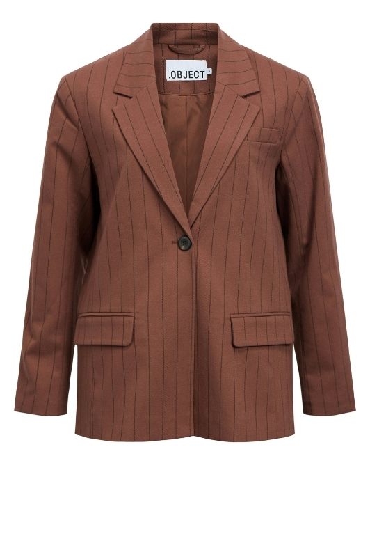 Object LO Lisa blazer i brun pinstripe