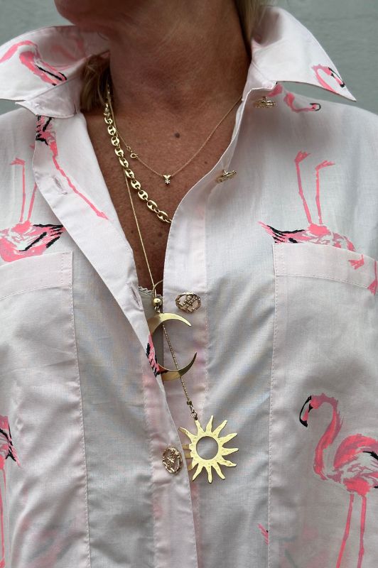 Gaspar Malmø skjortekjole | Cool kjole med flamingo print I Dresslab