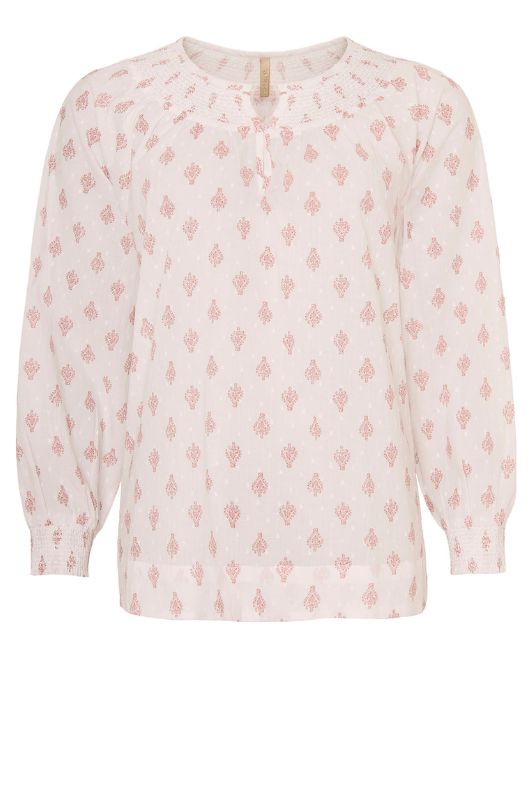 Ofelia Enid bluse I Hvid top med blomsterprint
