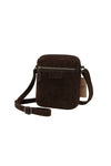 Corium Crossbody Taske i ægte mørkebrun ruskind | Allround rummelig og cool form