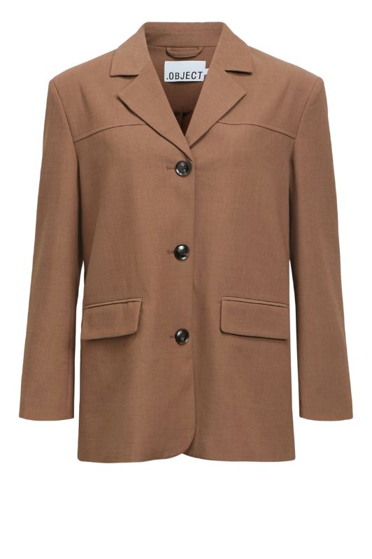 Object Inela Blazer i brun med flot spænde detalje på ryggen