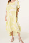 Studio West dress I Cocoon sommerkjole med lysegult print