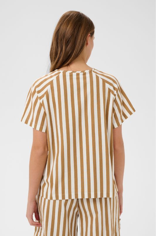 Saint Tropez Zalinda blouse | Sommerbluse i brune striber