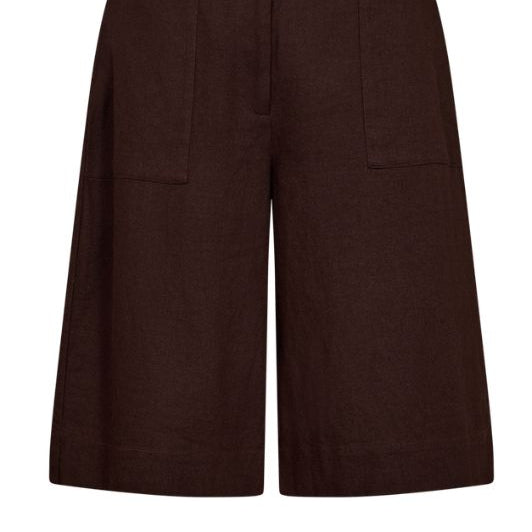 Freequent Lava shorts | Hørshorts i mørkebrun  I Dresslab