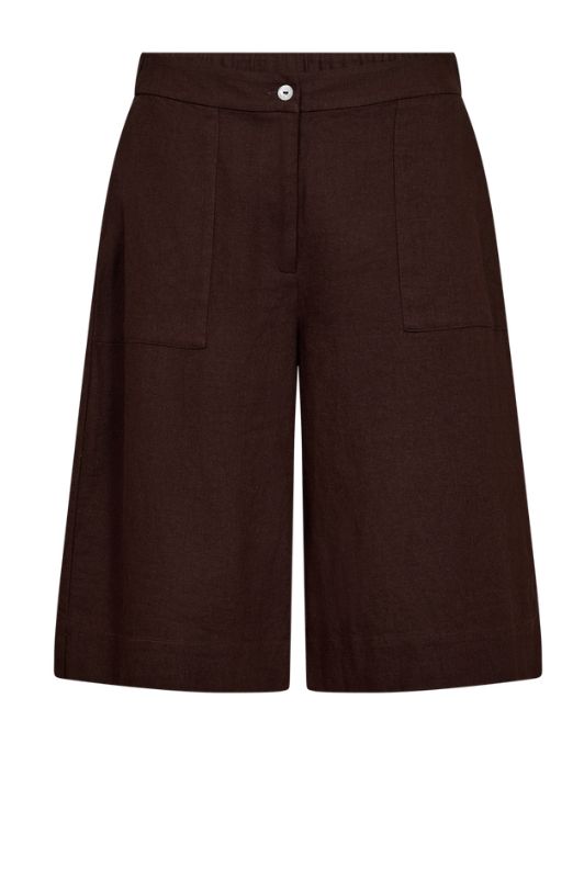 Freequent Lava shorts | Hørshorts i mørkebrun  I Dresslab